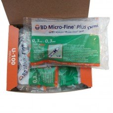 Шприц для инсулина BD Micro Fine Plus Demi 0,30 мл, 100 штук Шприц для инсулина BD Micro Fine Plus Demi 0,30 мл, 100 штук