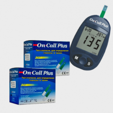 Глюкометр On-Call Plus (Он-Колл Плюс) + 100 шт тест-полосок On-Call Plus